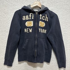Abercrombie Kids Muscle Y2K Boys Hooded Full Zip Hoodie Jacket Irregular Sz L