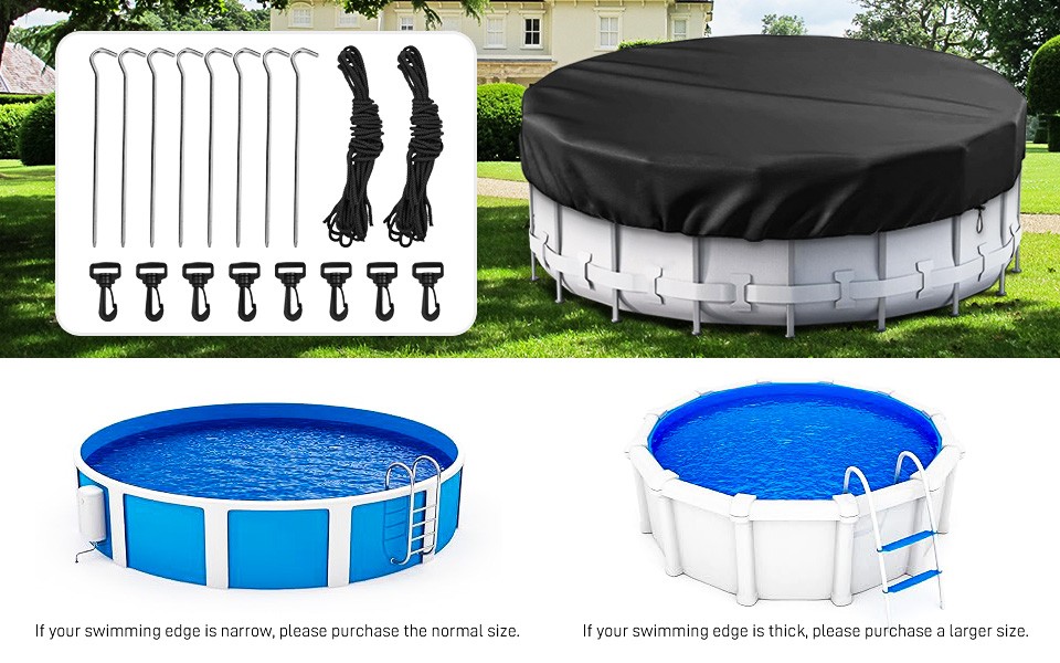18Ft Above Ground Pool Covers Round Winter Tarp Covers Garden Yard Swimming Pool