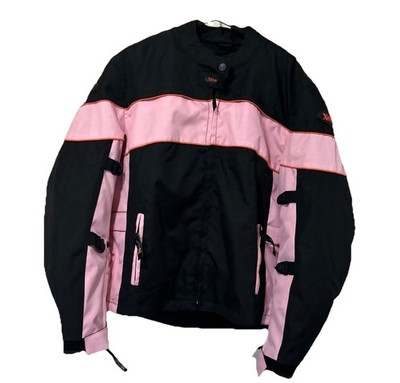 Xelement 3XL Black Pink Textile Motorcycle Jacket Zip-Out Liner Armor