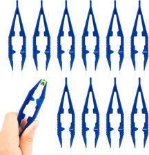 10PCS Plastic Fuse Beads Tweezers, Blue Tweezers Plastic for Crafting/Science/Ma