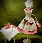 Vtg. Mattel Barbie 1959 “Barbie Q “ Dress ,Apron,Hat,Shoes,Accessories #962