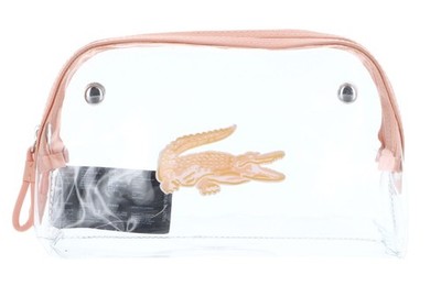 LACOSTE Anna Seasonal Double Make Up Pouch Kulturbeutel Miami transparent Neu