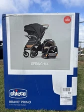 Chicco Bravo Primo 3-in-1 Trio Travel System, Quick-Fold Stroller - Springhill