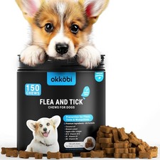 Flea and Tick Natural Prevention for Dogs Chewable, Flea  Tick 150 Chews Dog
