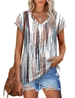 XIEERDUO Short Sleeve Shirts for Women Cute Tops Seniors V Neck Beach Vacatio...