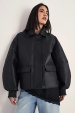 Nastygal Black Bomber Jacket Womens Going Out Jackets & Coats