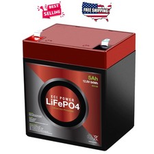 12V 5Ah Lithium Rechargeable Battery LiFePO4 Deep Cycle Built-in BMS 2000 Cycles