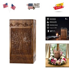 Wooden Tree of Life Cremation Urns for Human Ashes   Memorial Urn Box and Cas...