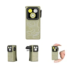 Oclip Ultra Clip-On EDC Light with Flood, Spot, and UV Modes Olive Topo