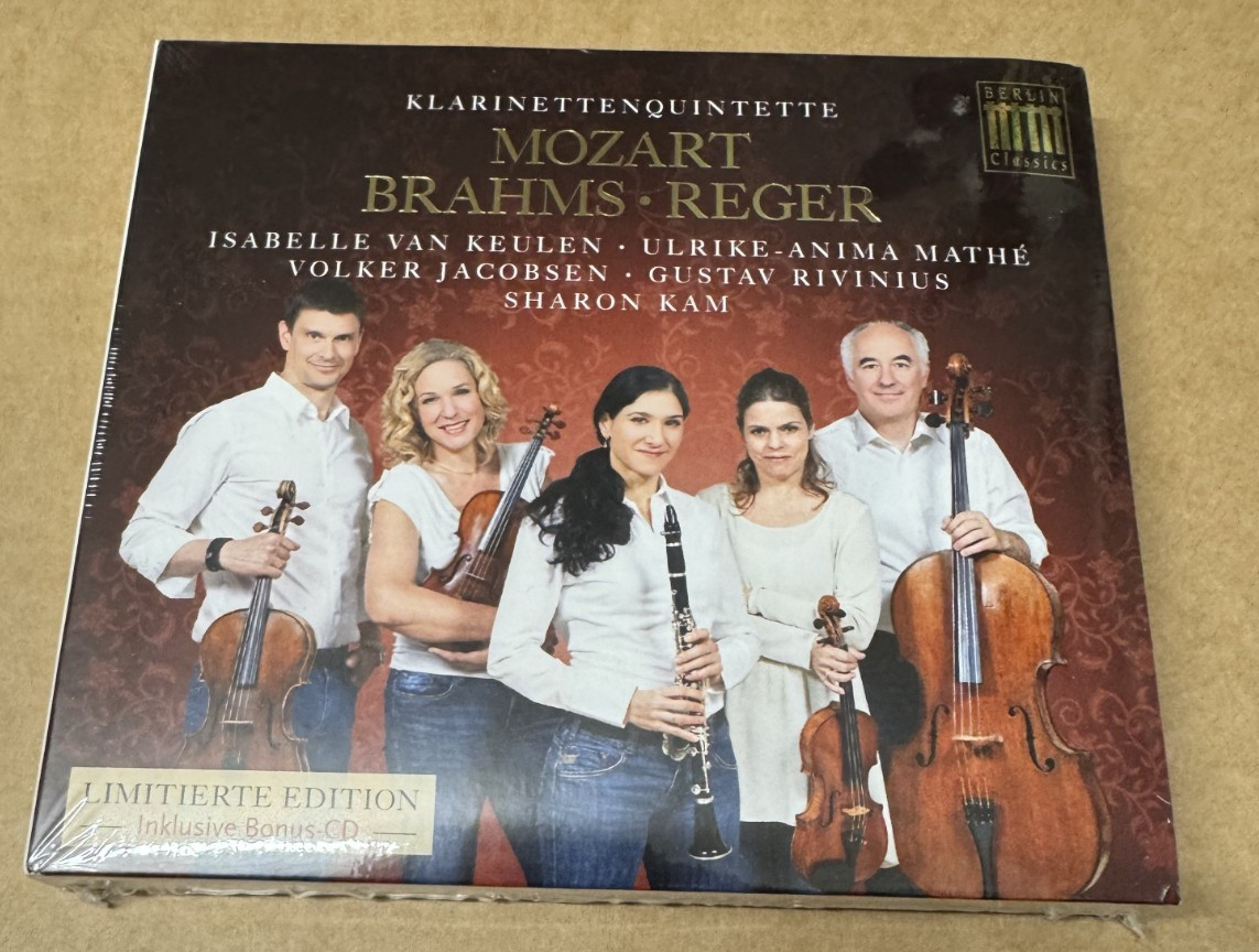 Mozart Brahms Reger Clarinet Quintets NEW CD