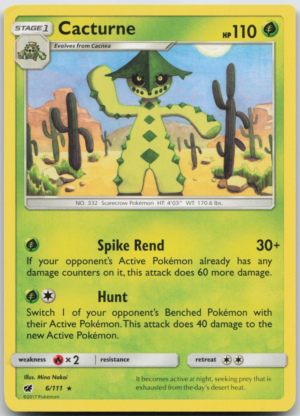 Cacturne 6/111 R Crimson Invasion Pokemon NM C18-78