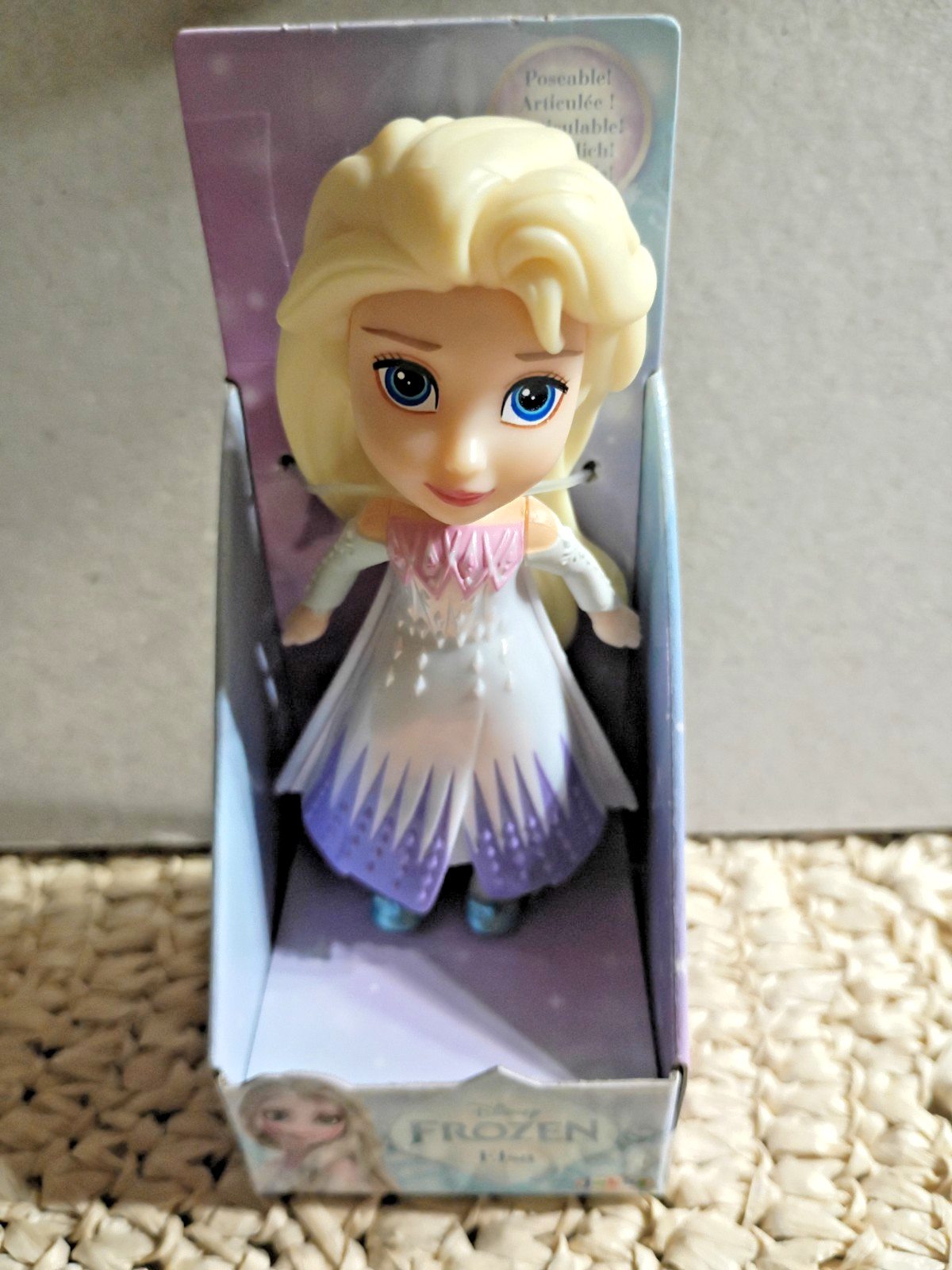 Disney Princess Elsa Mini Toddler Doll Frozen Posable 3&rdquo; Figure Long Blonde Hair