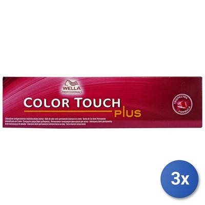 3X Wella Color Touch Plus 66/04 Haarfarbe 60 Ml