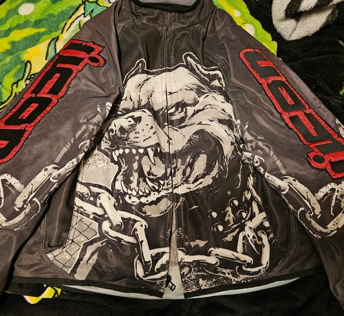 ICON REPRESENT HOOLIGAN SNARLING DOG XL MOTORCYCLE JACKET RARE Y2K VERY GOOD