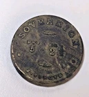 ANTIQUE J TONGUE BRASS SOVEREIGN COIN WEIGHT 19THC GOLD SCALE TOOL  LWT 5 - 2½