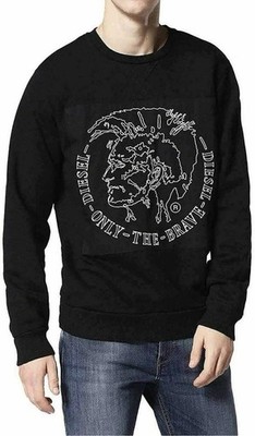 洗練されたデザイン　DIESEL A19911 T-HUPY-OD Lサイズ Diesel Vintage Mens Big Logo Punk Crew Neck Sweatshirt Size M