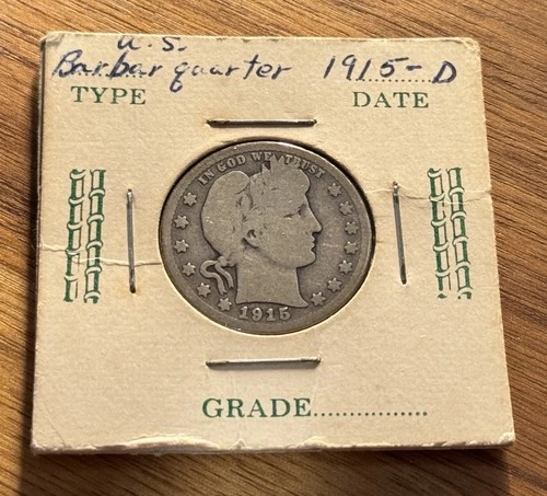 1915D Barber Quarter G 90% Silver