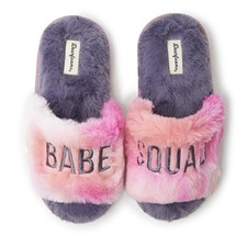 Dearfoams Kid's Girls Lana Fuzzy Slide Slipper