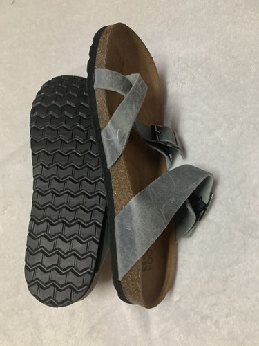 White Mountain Footbed Gracie Sandals Leather Slip On Blue Size 8 - Picture 4 of 14