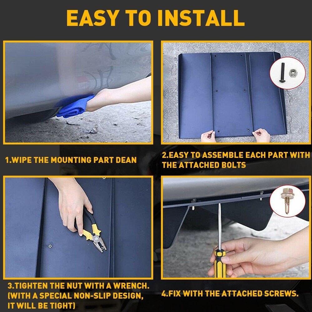 Rear Diffuser 4 Fins Bumper Splitter Chin Spoiler Lower Lip Universal Car E thumbnail 7