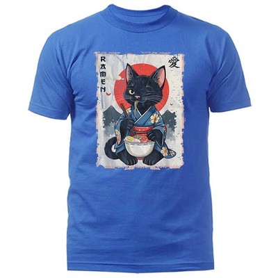 Kawai Cat Eating Ramen Noodle-Japanese Anime Manga T-shirt