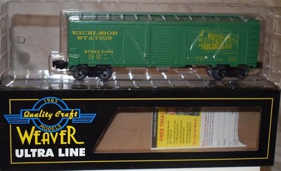Weaver Excelsior Station Reading Railroad Boxcar Green 2006 - O Gauge NEW
