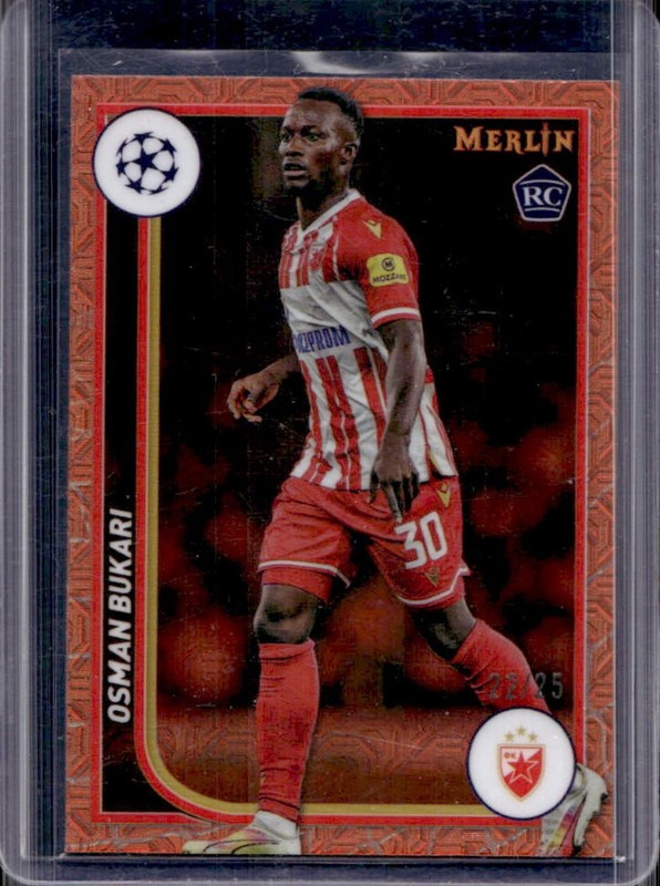 2023-24 Topps Chrome Merlin UEFA Osman Bukari RC Orange Mojo Refractor #/25