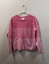 Cupcakes and Cashmere Pullover Sweater Pink Color Block Stripes Size Medium