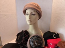 10 VINTAGE ANTIQUE HATS FELT WOOL 50's 60's MAYBE EARLIER SOME LABELS