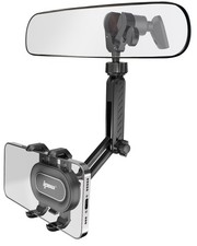 Rear View Mirror Phone Holder 360 Rotatable Retractable Hands Free Mount