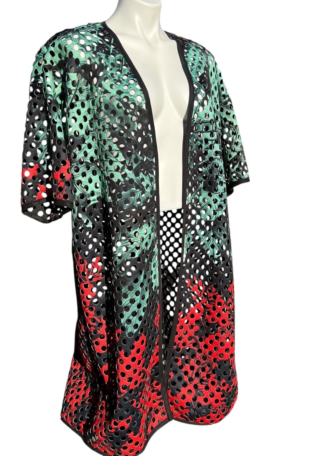 CLOVER CANYON Perforated Leaf Pattern Open Front … - image 1