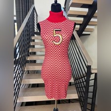 New Y2K Stylish Red Chevron Sleeveless Dress size Xs 