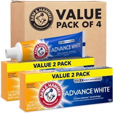 ARM & HAMMER Advance White Toothpaste, Teeth 6 Ounce (Pack of 4), 0.92 per gallon