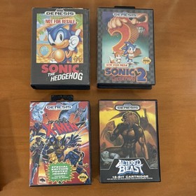 Sega Genesis Game Lot - Sonic, X-Men, Altered Beast, Aladdin, Manuals Included