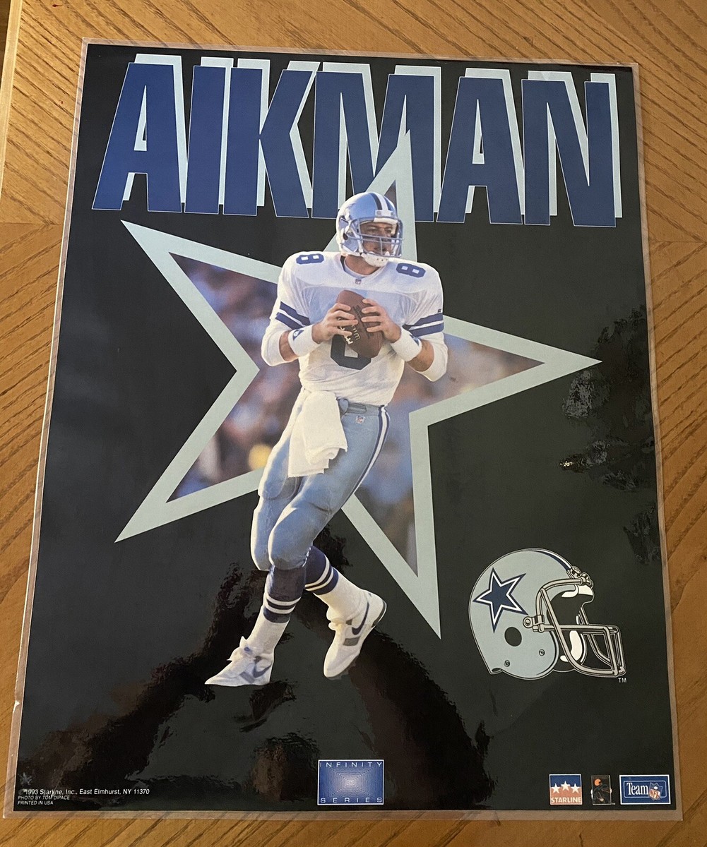 Troy Aikman, #8, NFL Dallas Cowboys, '93 Laminated Starline 20x16