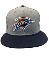 NBA Oklahoma City Basketball Hat Cap OKC Logo on Gray Black Bill New Era 9FIFTY