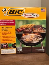 NEW BIC Flame Disk Portable Outdoor Grill Charcoal Tailgating Prepper Survival