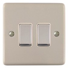 G&H CW202-PC Interruttore luce a bilanciere piastra standard bianco opaco 2 velocità 1 o 2 vie