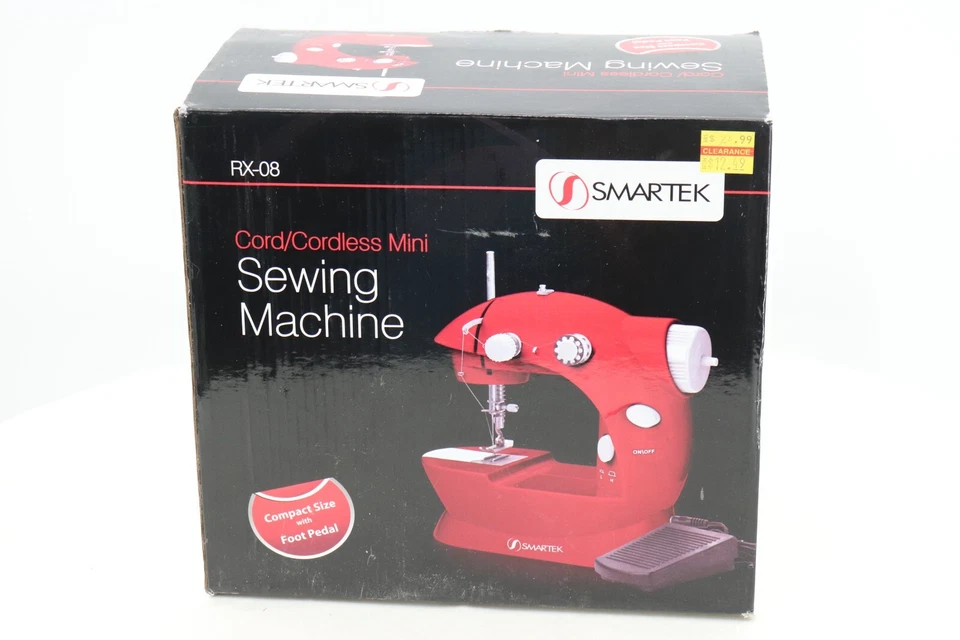 Cord/Cordless Mini Sewing Machine, Compact Size w/ Foot Pedal, Red - Image 2 of 4
