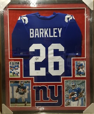 saquon barkley framed jersey
