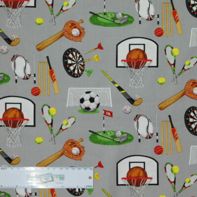 Patchwork Sport Patchwork Quilting Sewing Fabric SPORTS DAY 50x55cm FQ New Material | eBay
