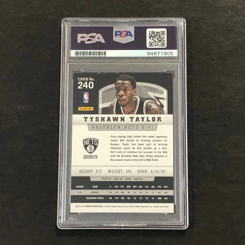 2012-13 Panini #240 Tyshawn Taylor Signed Card PSA Slabbed Nets - Image 2 of 2