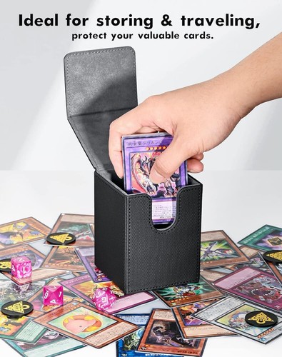 Premium Card Deck Box for MTG & Yu-Gi-Oh, Holds 100+ Sleeved Cards, Black Cthulu - Picture 4 of 11