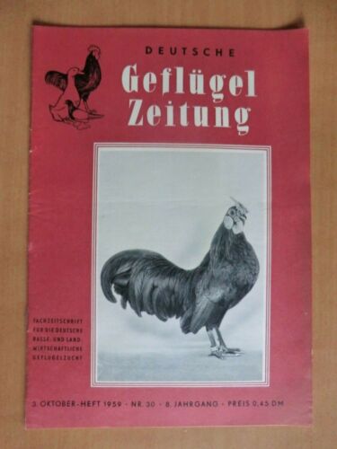 DDR Deutsche Geflügelzeitung 30/1959 Barnevelder Bantam Hühner Hähne Werbung ... - Afbeelding 1 van 5
