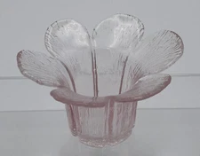 🌸 Pink Viking Glass Finnish Vessels 6 Petal Votive Candle 🕯️ Holder #8013 4.5"