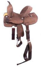 12", 13" Double T Youth Hard Seat Barrel style saddle with extra deep seat