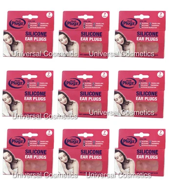7 Pairs Hush Plugz Silicone Ear Plugs Earplugz Defenders Sleep Noise- GENUINE