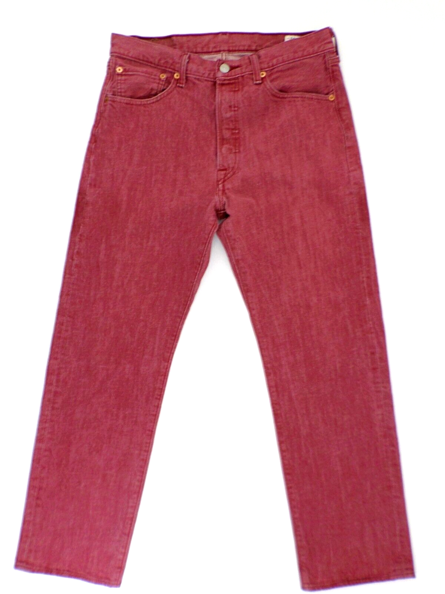 Levi's 501 Button Fly Marsala Red Jeans Men's 32x29 White Oak Cone