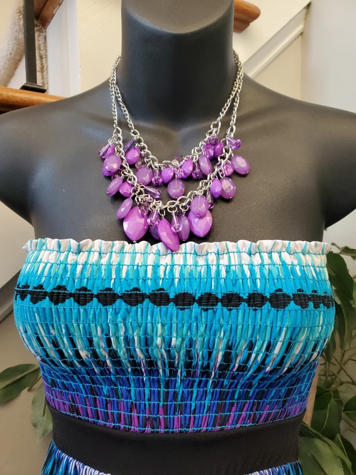 Maxi Vestido Largo Body Central Para Mujer Multicolor Poliéster Fuera del Hombro Mediano Foto 2 de 4