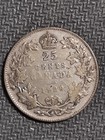 1929 Canadian 25 Cents Silver Coin